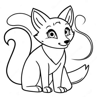 Anime Fox With Magical Powers Coloring Page 35172-28292