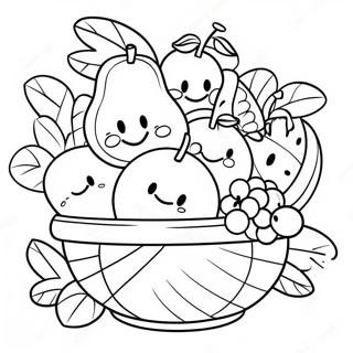 Colorful Fruit Basket With Smiling Faces Coloring Page 35193-28312