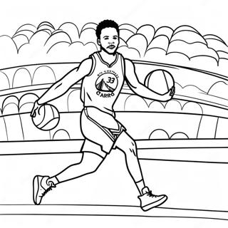 Steph Curry Dribbling Basketball Coloring Page 351-287