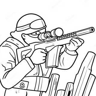 Elite Sniper In Action Coloring Page 35203-28315