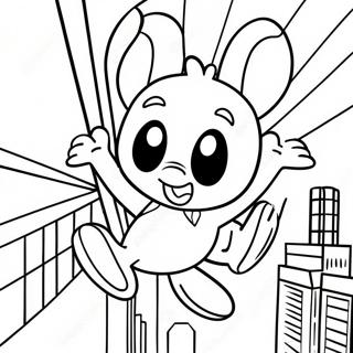 Spider Ham Swinging Through City Coloring Page 35213-28327