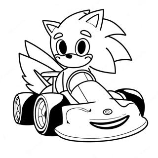 Speedy Sonic Racing Car Coloring Page 35243-28349