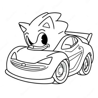 Speedy Sonic Racing Car Coloring Page 35243-28352