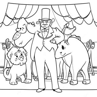 P T Barnum And The Circus Animals Coloring Page 35293-28386