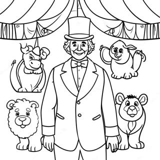 P T Barnum And The Circus Animals Coloring Page 35293-28387