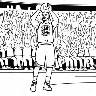 Steph Curry Shooting Three Pointer Coloring Page 352-293