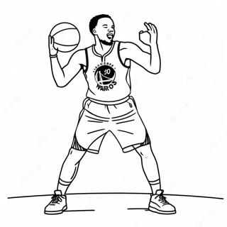 Steph Curry Shooting Three Pointer Coloring Page 352-295