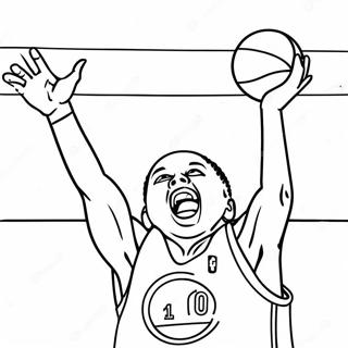 Steph Curry Shooting Three Pointer Coloring Page 352-296