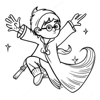 Harry Potter Flying On A Broomstick Coloring Page 35303-28393