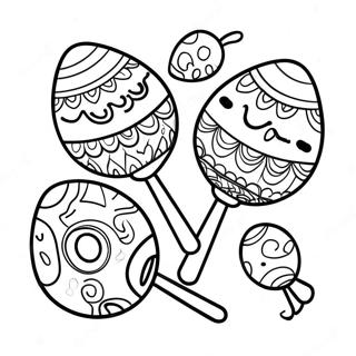 Colorful Maracas In A Fiesta Coloring Page 35313-28406