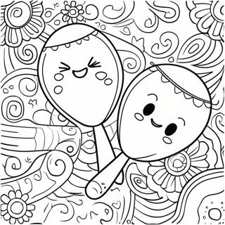 Colorful Maracas In A Fiesta Coloring Page 35313-28408