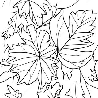 Colorful Autumn Leaves Coloring Page 35323-28416