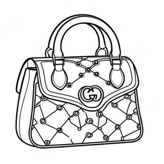 Stylish Gucci Handbag Coloring Page 35343-28444