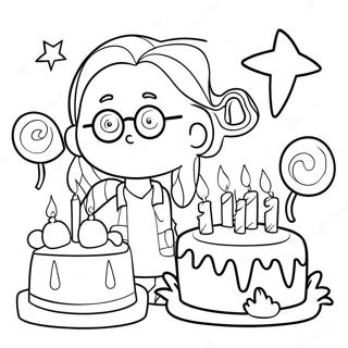 Harry Potter Birthday Coloring Page 35372-28450