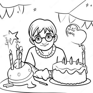 Harry Potter Birthday Coloring Page 35372-28452