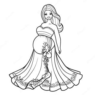 Pregnant Barbie Coloring Pages