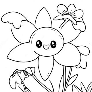 Sunny Sundrop With Flowers Coloring Page 35393-28467