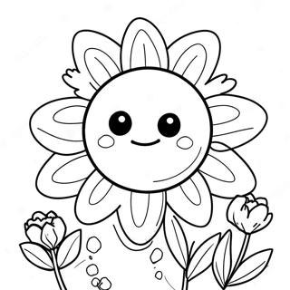 Sunny Sundrop With Flowers Coloring Page 35393-28468