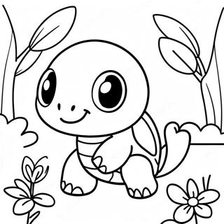 Cute Turtwig In A Garden Coloring Page 35403-28478