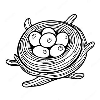 Bird Nest With Colorful Eggs Coloring Page 35412-28483