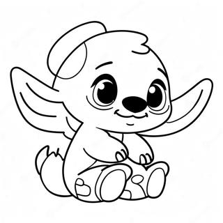 Cute Stitch And Angel Coloring Pages