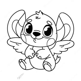 Cute Stitch And Angel Coloring Page 3541-2919