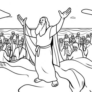 Moses Parting The Red Sea Coloring Page 35423-28493