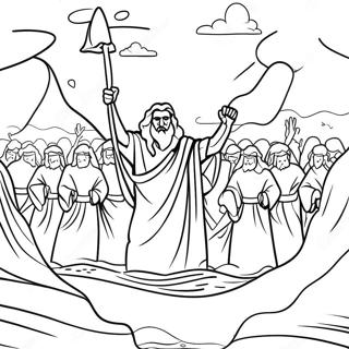 Moses Parting The Red Sea Coloring Page 35423-28494