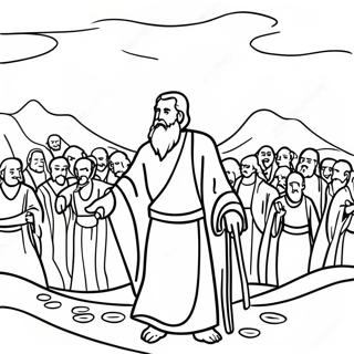 Moses Parting The Red Sea Coloring Page 35423-28496