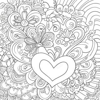 Hearts And Flowers Coloring Page 3551-2935