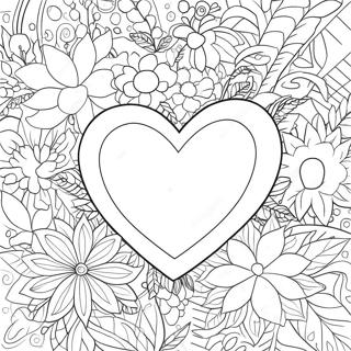 Hearts And Flowers Coloring Page 3551-2936