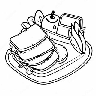 Colorful School Lunch Tray Coloring Page 35543-28592