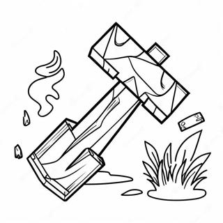 Minecraft Pickaxe Coloring Pages