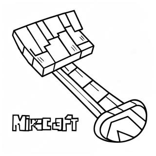 Minecraft Pickaxe Coloring Page 35572-28607