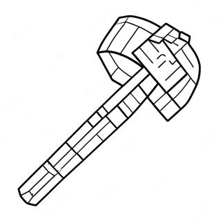 Minecraft Pickaxe Coloring Page 35572-28608