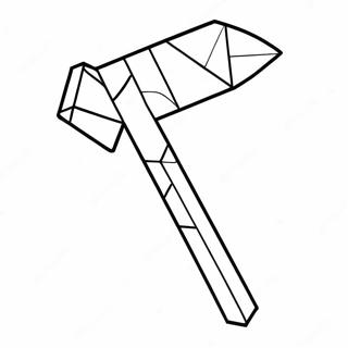 Diamond Minecraft Pickaxe Coloring Page 35573-28617