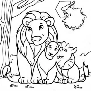 Lion Family Coloring Page 35602-28642