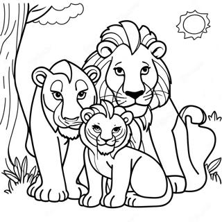 Lion Family Coloring Page 35602-28643