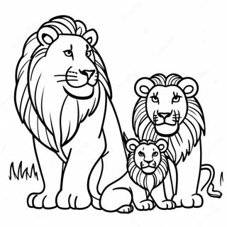 Lion Family Coloring Page 35602-28644