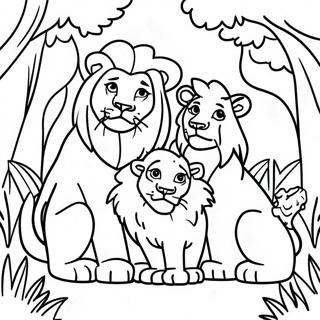 Lion Family Coloring Pages