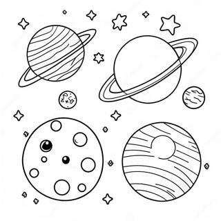 Sparkling Stars And Planets Coloring Page 35623-28654