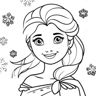 Elsa With Sparkling Snowflakes Coloring Page 3562-2939