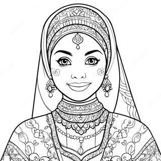 Muslim Girl Coloring Pages