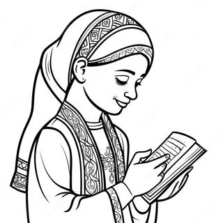 Muslim Girl Praying Coloring Page 35633-28661