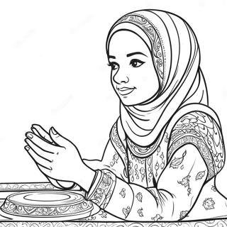 Muslim Girl Praying Coloring Page 35633-28663