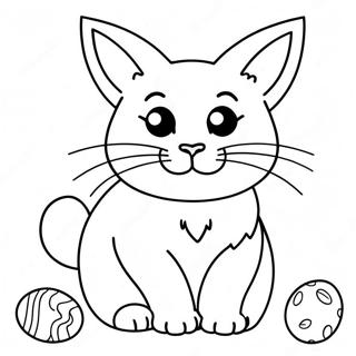 Easter Cat Coloring Pages