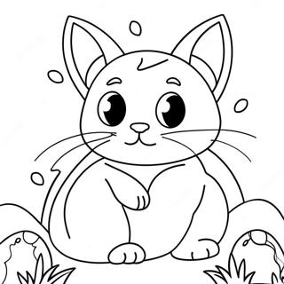 Easter Cat Coloring Page 35652-28670