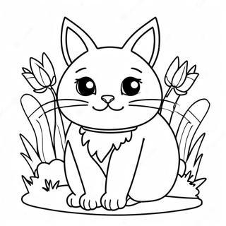 Easter Cat Coloring Page 35652-28672