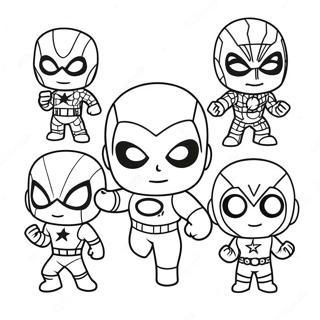 Chibi Marvel Superheroes Coloring Page 35682-28698