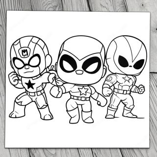 Chibi Marvel Superheroes Coloring Page 35682-28700